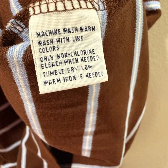 🤎 Ralph Lauren Men’s Polo Shirt – Brown & White Stripes – Size L - Picture 4 of 4